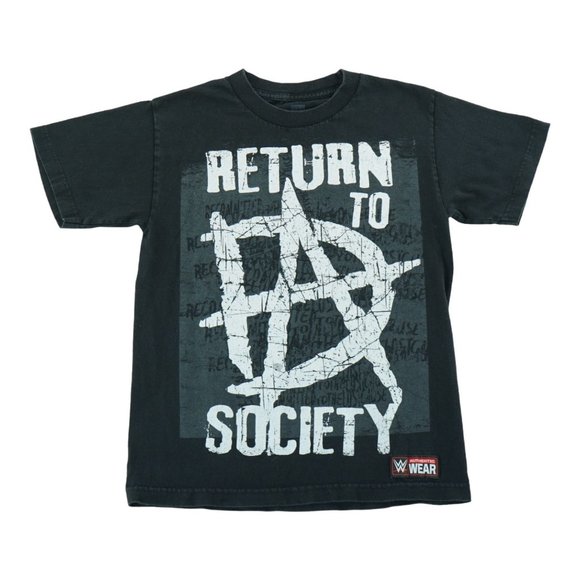 WWE Authentic Wear Kids Black Ambrose Return To Society Wrestling T Shirt Size S - Picture 1 of 2